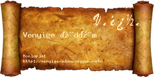 Venyige Ádám névjegykártya