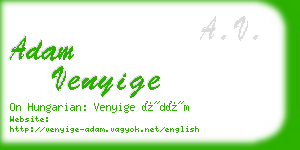 adam venyige business card